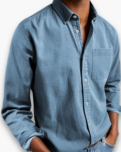 Herren Klassisches Langarmhemd | Vielseitig Elegant in Hellblau