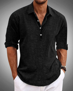Sabbio Classic Cotton Shirt in Black