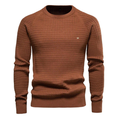 Herren-Rundhals-Pullover – NICK in Schokolade