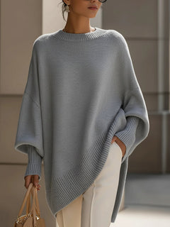 Alina – Minimalistischer Luxus-Strickpullover in Grau