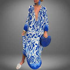 Zita©️ | Handgemachtes luftiges Sommerkleid in Blau