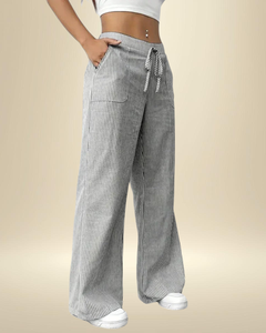 Mirayne - Fließende Wide-Leg-Hose in Grau