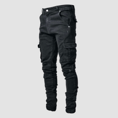 Casper - Ultra Stretch - Cargo-Jeans in Schwarz