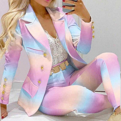 Buntes Set aus Blazer und Hose für Frauen