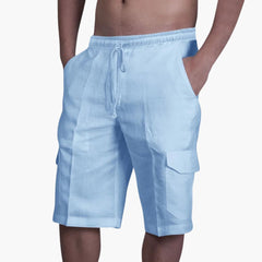 Herren Cargo Shorts mit Kordelzug und Taschen für den Sommer in Hellblau