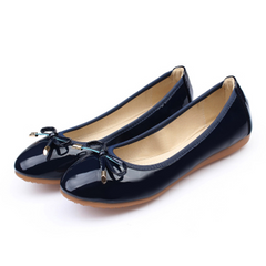 Melyssa - flache Damenschuhe mit Schleife in Dunkelblau