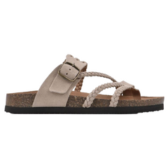 Petrona - Gepolsterte geflochtene Sandalen in Beige
