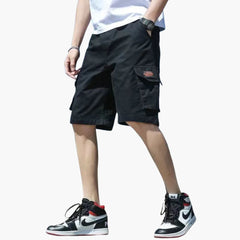 Herren Sommer Cargo Shorts mit Taschen und Reißverschluss in Schwarz
