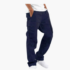 Weite Cargo-Hose für Männer - Bequeme Passform mit Taschen in Marineblau
