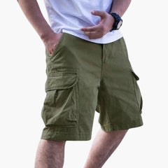 Herren Sommer Cargo Shorts mit Taschen und Reißverschlussverschluss in Grün