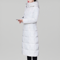 Steppjacke mit Kapuze Puffer Winterjacke in Weiß