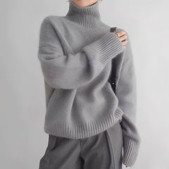Clementine - Damenpullover mit kuscheligem Rollkragen in Grau