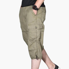 Herren 3/4 Cargohose mit Taschen für Frühling und Sommer in Hellgrün