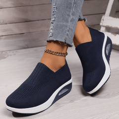 Damen Slip-On Mesh Turnschuhe für Alle Jahreszeiten in Dunkelblau