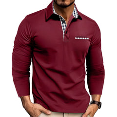 Rupert - Komfortables Langarm-Poloshirt in Rot