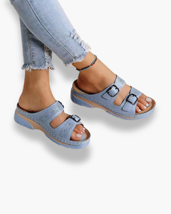 Damen Bequeme Sandalen | Superweich für Sommerschuhe in Hellblau