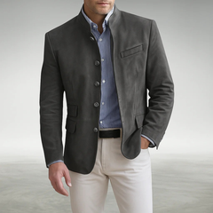 Cannes | Herren Elegante Strukturierte Jacke – Strukturierter Blazer Herren in Anthrazitgrau