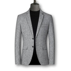 Lukas | Eleganter Herrenblazer im Tartan-Stil in Hellgrau