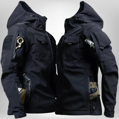 Winterjacke Herren Winddicht | Taktische Outdoorjacke in Schwarz