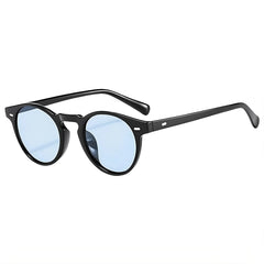 Unisex Zeitlos Rund Stil Sonnenbrille | Klassisch in Hellblau