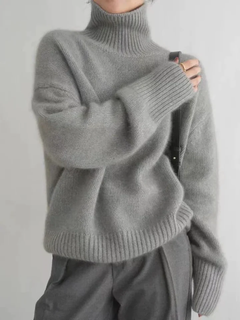 FYONA™ | Gemütlicher Wollrollkragenpullover in Grau