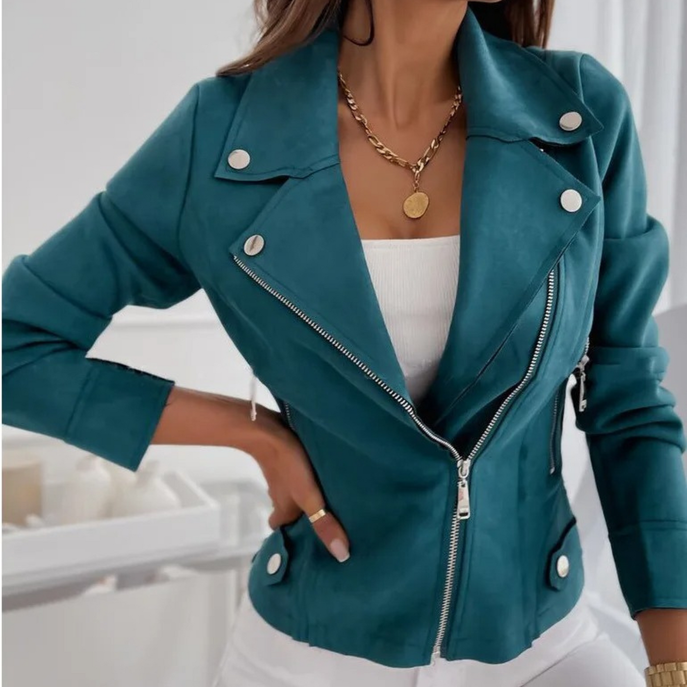 Sommerjacke mit Reißverschluss für Frauen