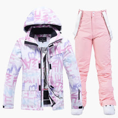 Zweiteiliger Skianzug für Damen in Lila / Rosa