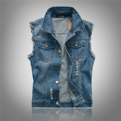 Weste Herren Vintage Stil | Ärmellose Freizeitweste Mit Taschen in Blau