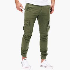 Bequeme Cargohose mit Seitentaschen - Herren Freizeithose in Armeegrün