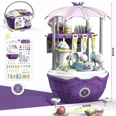 Deluxe Dessertwagen Spielzeug für Kinder – Set mit 69 Teilen für fantasievolles Spielen und imaginative Abenteuer in Lilla