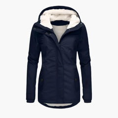 Gefütterte Winterjacke mit Kapuze für Herren in Marineblau