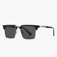 Männer Sonnenbrille mit eckiger Fassung und UV400 Schutz in Schwarz