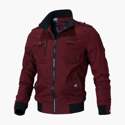 Herren Bomberjacke mit Reißverschluss und geripptem Saum