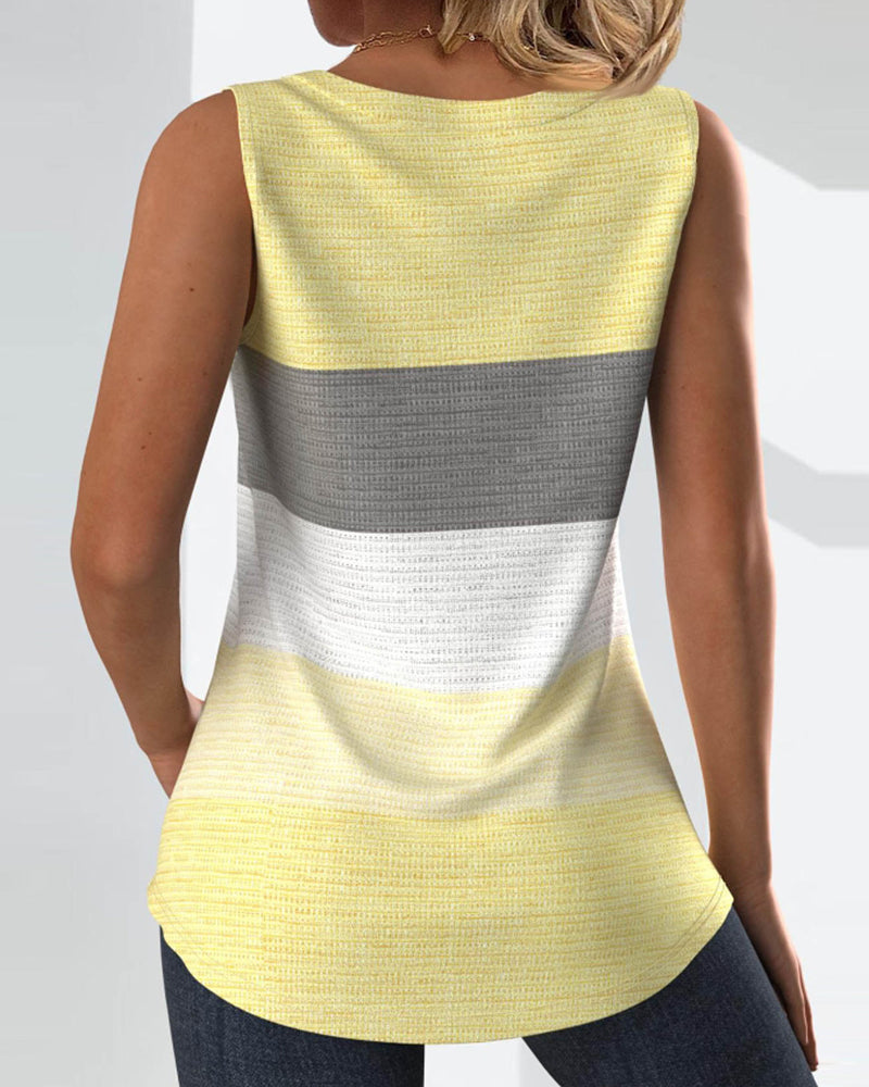 ROMA - Gestreiftes Tanktop mit Knöpfen