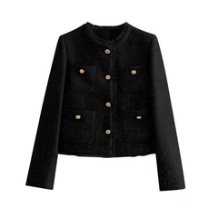 Ninobelli | Schicker Tweed-Mantel in Schwarz