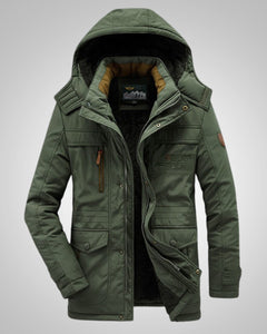 Luis | Herren Winter Parka Jacke in Dunkelgrün