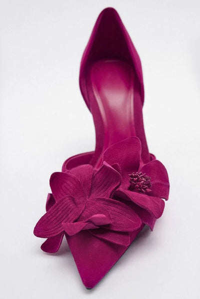 Maritza® | Spitzen High Heels mit Blumendekor