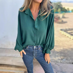 Nathalie™ | Elegante Oversize-Bluse in Grün