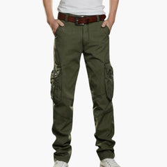 Herren Cargohose mit langen Beinen für Sommer in Grün