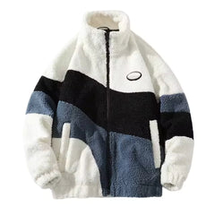 Winter Kunst pelz Fleecejacke Streetwear in Weiß