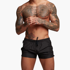 Schnelltrocknende Shorts - für Herren mit Stretch & Zipper in Schwarz