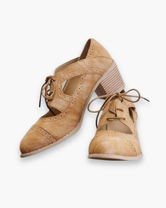 Damen Vintage Heels Schuhe | Modisch & Stilvoll in Beige