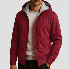Thayer | Fleecegefütterter Hoodie in Burgunderrot