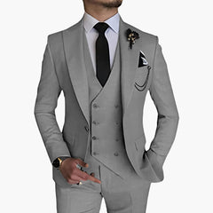 Stylisher Slim Fit Anzug - moderner Look für Herren zur Hochzeit in Grau