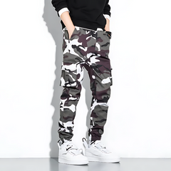 Jonas | Camo Cargo Hose Herren Komfort Fit in Weiß