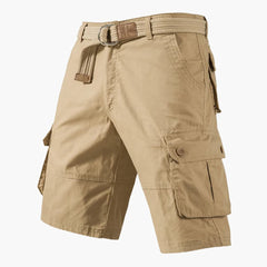 Cargoshorts mit Gürtel und Taschen - für Herren im Freizeitstil in Khaki