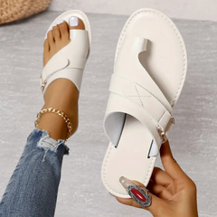 Stella | Konturiertes Fußbett Fußgewölbestütze Sandalen in Weiß
