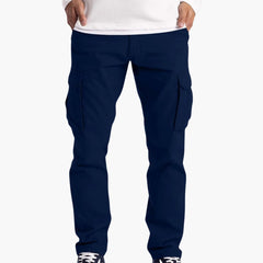 Herren Sommer Cargohose mit Taschen und verstellbarem Bund in Blau