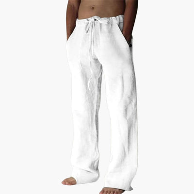 Herren Freizeithose aus Leinen mit Kordelzug für Sommer