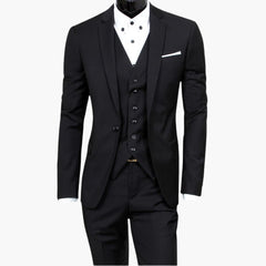 Eleganter Slim Fit Anzug - moderner Look für Herren zur Hochzeit in Schwarz